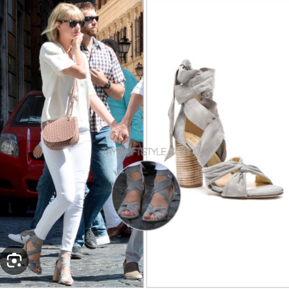 RAYE x For Love & Lemons Myra suede wrap heels Sz 5.5